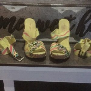 Ed Hardy Robertson Heel. Yellow. Sz. 9. Good Cond.